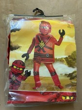 Licenced Deluxe Kids Kai LEGO Ninjago Costume 10-12 Boys Red Ninja Fancy Dress