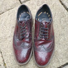 Superb Cherry Red Skinhead Mod Broague Brogues Shoes Size UK 9