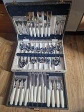 Vintage Stainless Steel Cutlery Set 35 Piece Boxed With Drawer