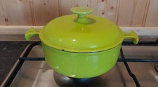 Le Creuset Enzo Mari Cast Iron Pot Lime Green Enamel.