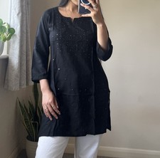 Black Cotton Kurti top/tunic