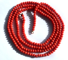 Antique long coral necklace - antique,