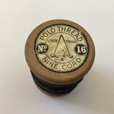 Cord Linen Finish Grey British Mills Wooden Bobbin Reel Vintage