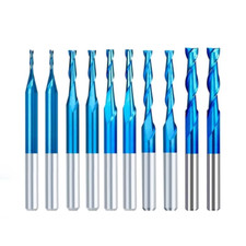 10x Carbide Spiral Router Bit Set 2 Flute 1/8" Shank Up Cut CNC End Mill Cutter
