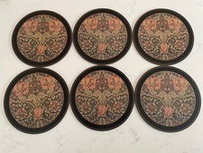 Set Of 6 pimpernel William Morris Design Round placemats Table Mats Vintage 10”