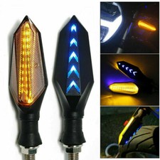 4x 17 LED Motorcycle Motorbike Turn Signal Indicator Light Lamp Amber Brake Blue