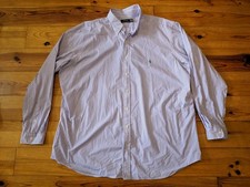 RALPH LAUREN MEN'S PURPLE & WHITE STRIPED SHIRT VGC SIZE XXXL 3XL 3TGL