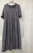 Joules Navy & White Frill Hem Maxi Dress Size 16 (Hol)