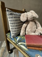 Vintage 1930s Solid English Oak Doll’s Cot Antique Doll Cradle