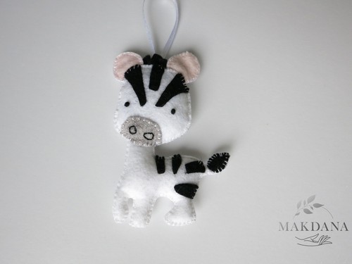 Handmade felt christmas zebra - handmade,
