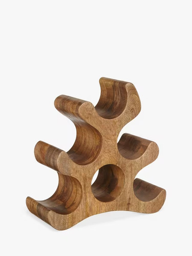 Natural acacia wood wine rack - natural,