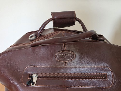 Dark brown leather holdall - brown,