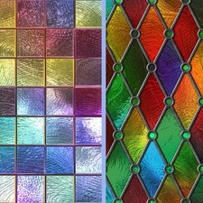 Stained Glass Mosaics! 100% Cotton Fabric! 2 Designs: Metres/Fat/Long Quarters