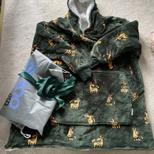 OODIE Oversized Hoodie German Shepherd Dog Green Fleece adults small (age 14+)