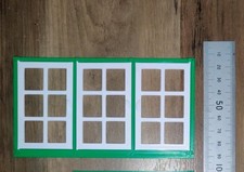 Not Hobbies Dolls House 1 triple Windows Squares Green White Opening Thin