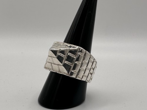 Silver pyramid ring mens - mens, gents