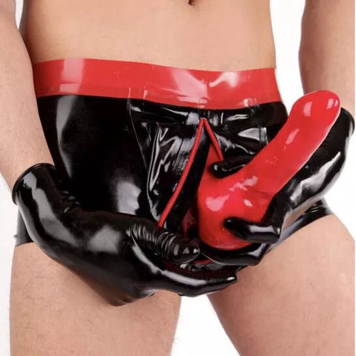 Male latex panties shorts - latex,