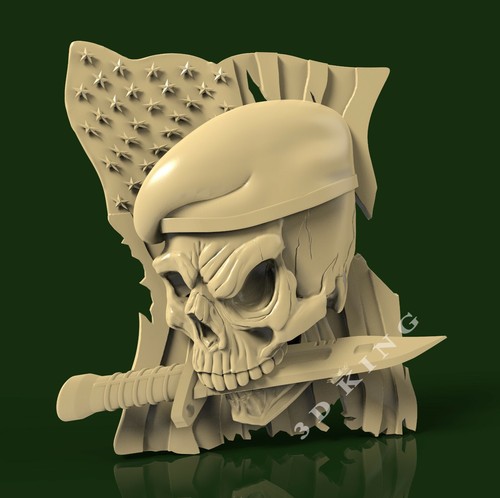 Stl model skull flag knife - 3d,