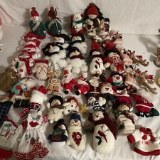 Lots Of 45 Christmas Ornaments - Snowmen, Santa , Reindeer And Mittens￼
