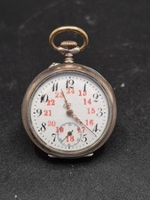 Antique Remontoir Ladies 24hr Gold & 800 Silver Fob Pocket Watch Working Order