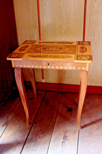 Italian Music Box Side Table Inlaid Marquetry Florentine Musical StorageNew list