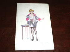 ORIGINAL  PELTIER SIGNED ART NOUVEAU GLAMOUR RISQUE POSTCARD - LADY.