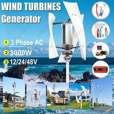 3KW Wind Turbine Generator Alternative Energy 12/24/48V Controller Inverter Kit