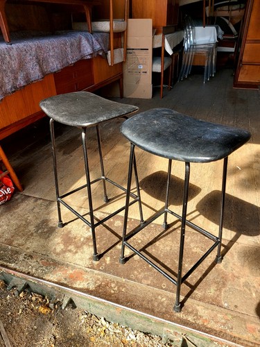 Pair mid century stools - of, by