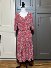 Nina Leonard Red Paisley Print