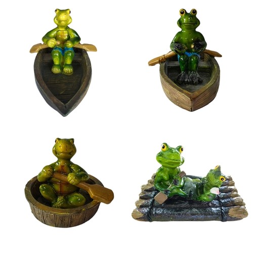 Turtles frogs boating - turtles,