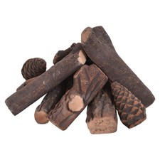 9PCS Ceramic Wood Gas Log Set