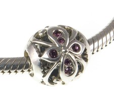 Chamilia 925 silver & crystal PURPLE TRUTH FILIGREE charm bead, Halloween