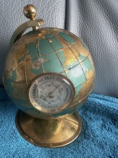 Vintage Angelus Globe Weather Station Desk Clock 1011 For Spare Or Repair Only
