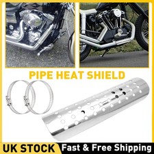 Exhaust Muffler Pipe Heat Shield Cover Heel Guard For Motorcycle Chopper Chrome