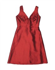 DESSY COLLECTION Womens Sleeveless A-Line Dress UK 14 Large Burgundy Nylon DI45