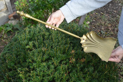 Vintage brass fireplace shovel - vintage,