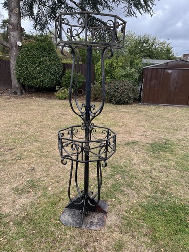 Wrought iron plant stand - iron,