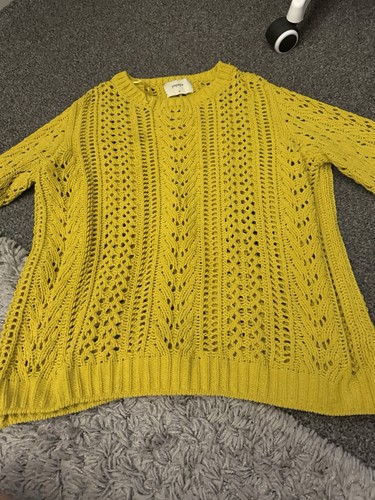 Yellow knitted jumper medium - jumper,