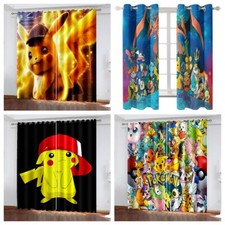 Kids Curtains Pokemon Pikachu Curtains Blackout Curtains Ring Top Eyelet Gift