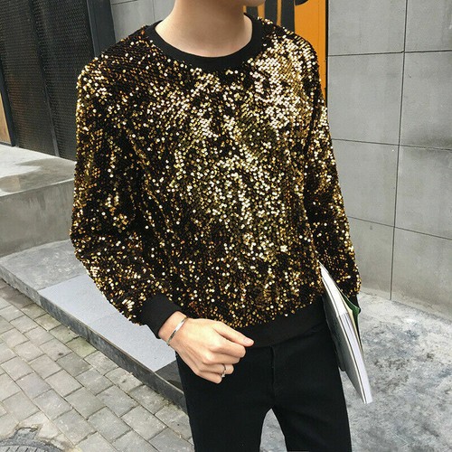 Mens sequin long sleeve - long,