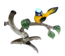 Quirky Miniature Art Glass Animal Bird Figurine 3" high