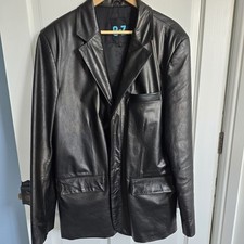 Designers Debenhams Black Leather Men's Jacket Size L Large