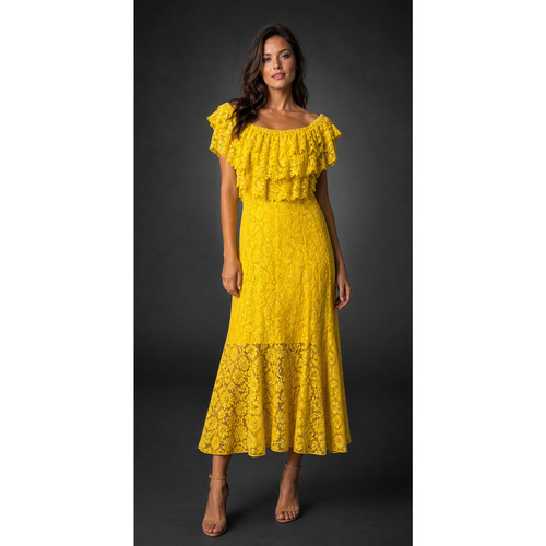 Lulus yellow romantic ruffle - yellow,