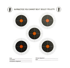 Bisley Grade 2 Paper CARD Targets 14cm Pack of 100 Air Gun Shooting FIVE