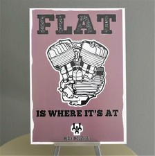 A4 Poster - Flat is where it's at - Harley WL45 Engine