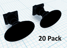 Oval Buffers long 20 Pack OO Gauge Scale 1:76 Coach Wagon Rolling Stock - Black