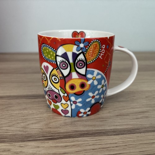 Love hearts porcelain cow mug - hearts,
