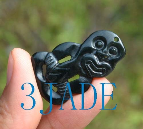 Natural black nephrite - ,