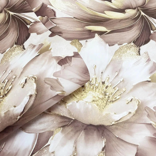 Blush gold floral wallpaper - floral, 3d