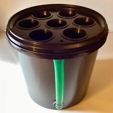 HYDROPONIC 5ltr DWC BUCKET, 7x 2” NET POTS , AIR INJECTION, FOR CUTTINGS/CLONES.